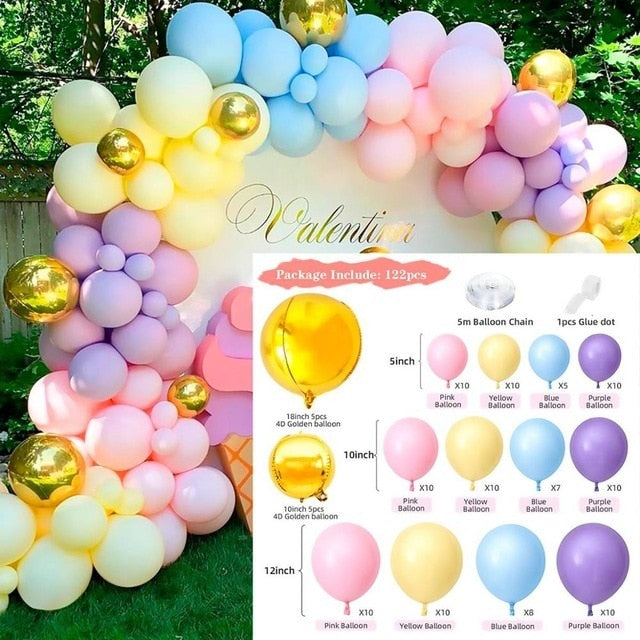 Blue Macaron Balloon Garland Arch Kit Birthday Party Decor Foil Latex Ballon Wedding Baby Shower Kids Baloon Inflatable Decorations