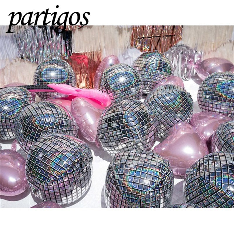 pcs inch Disco Metalic balloons shiny Foil balloon Wedding Decor Retro Popular Party Rock Roll Looks 