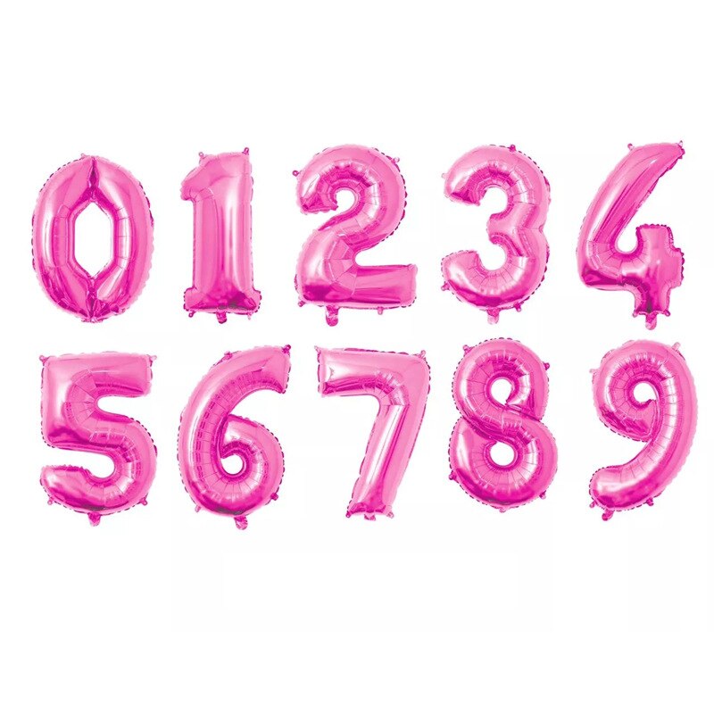 pcs Inch Number Balloon Digit Foil Balloons Wedding Birthday Party Decoration Kids Boy Baby Shower Figures Globos 