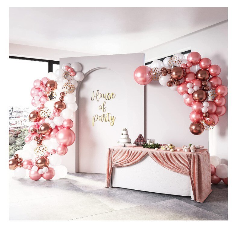 White Rose Gold Wedding Party Supplies Balloon Garland Arch Kit Engagement Birthday Bridal Shower Decorations Inflatable