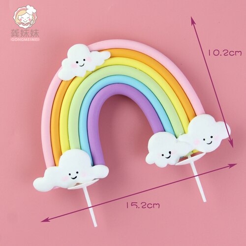 Stars Princesses Princes Rainbow Birthday Cupcake Topper Supplies Decorations Pink Girl Wedding Resin Cake 