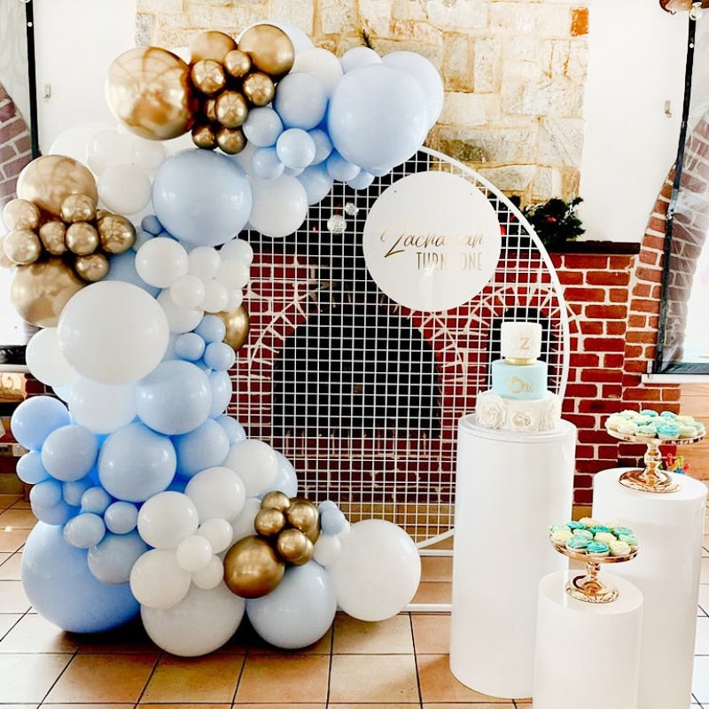 Pcs Macaron Balloons Arch Set Blue White Golden Balloon Garland Birthday Party Baby Baptism Shower Decoration Inflatable Decorations