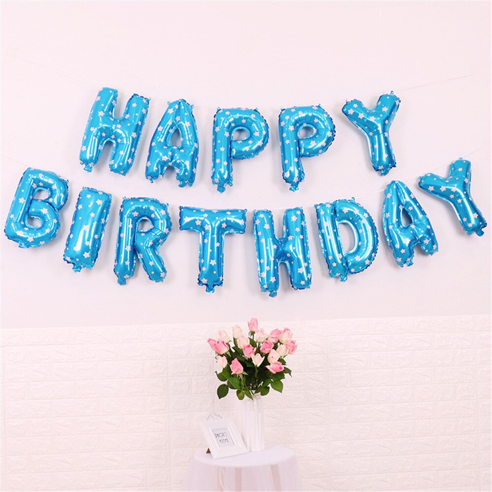 Happy Birthday Decoration Balloons Rose Gold Letter Foil Ballons love Banner Party Decor Globos Balony Anniversa 