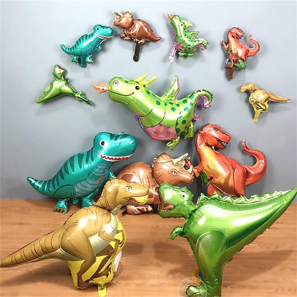 Pcs Jungle Dinosaur Party Balloons Inch Green Number Foil Ballon Pillar Kids Birthday Decors Jurassic Dragon 