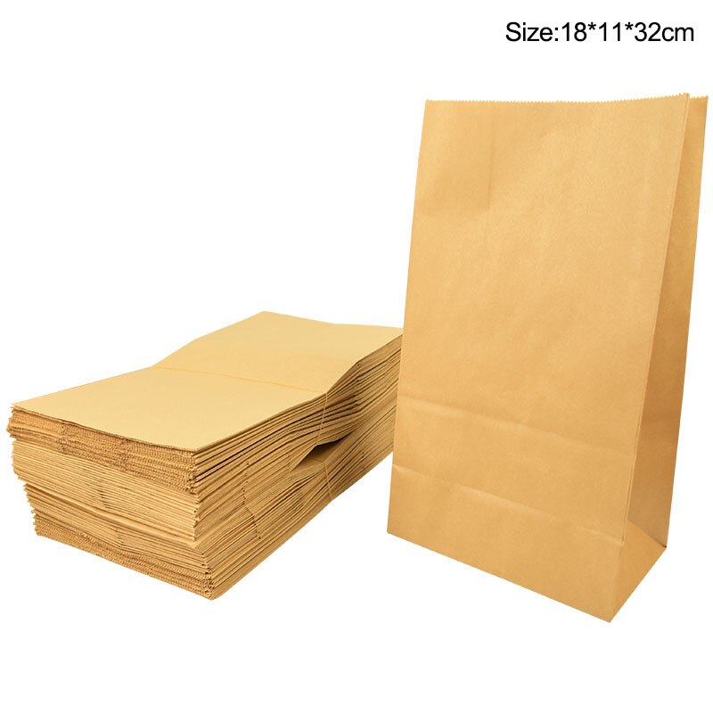 pcs Fine Kraft Paper Bag Gift Biscuit Candy Food Cookie Bread Seen Snack Baking Environmentally Dry Packaging Bags 