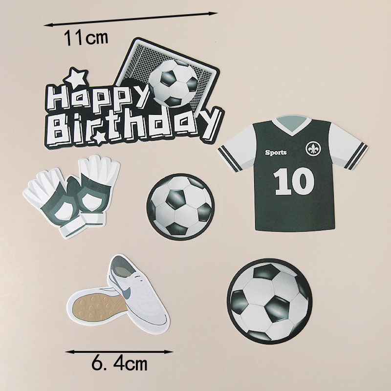 World Cup Football Basketball Cake Topper Happy Birthday Theme Style Kid Boy Party Soccer Decoration Supplies Flags 