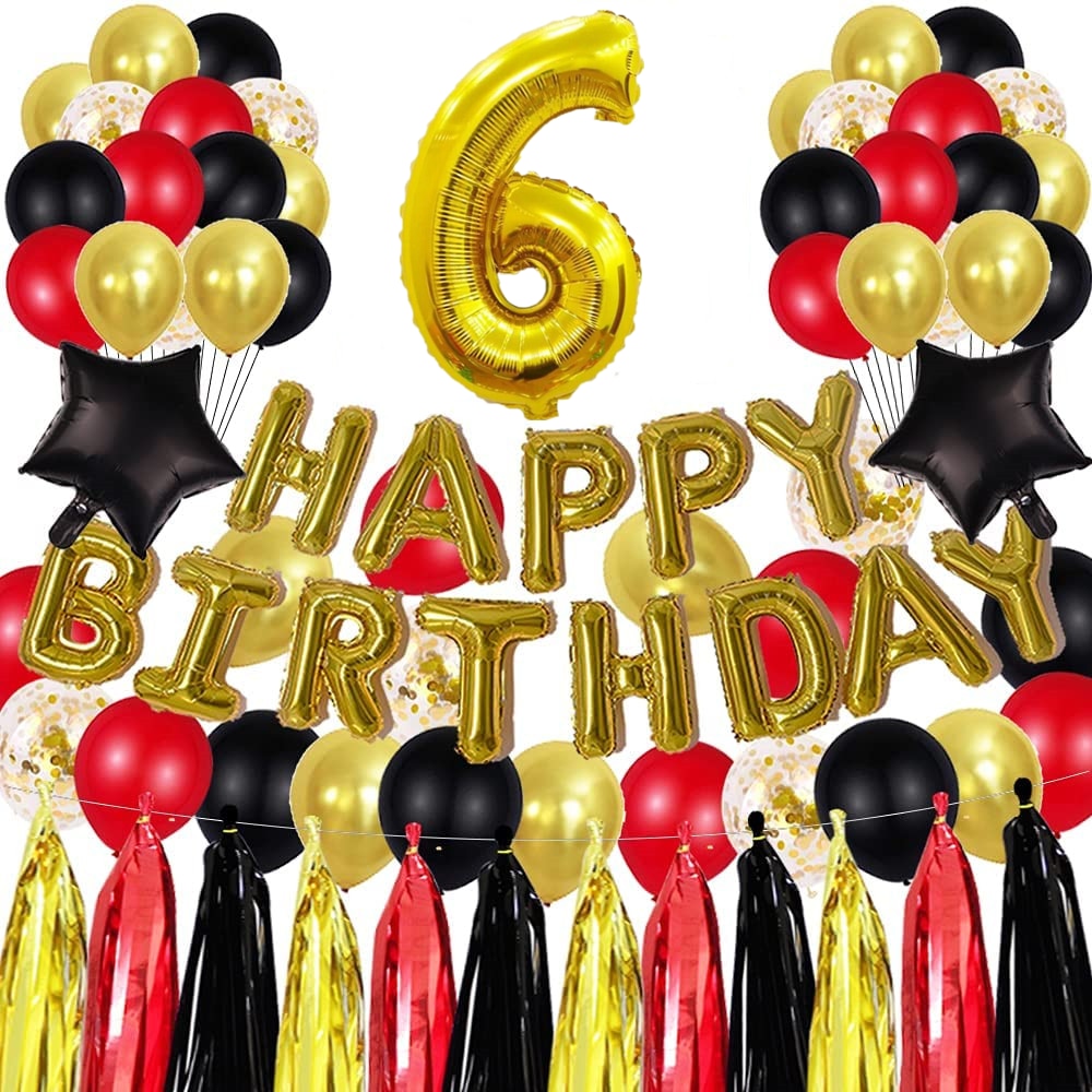 pcs Golden th Birthday Party Decorations inch Letter Balloons Banner Tassels Garland Number Latex Balloon 