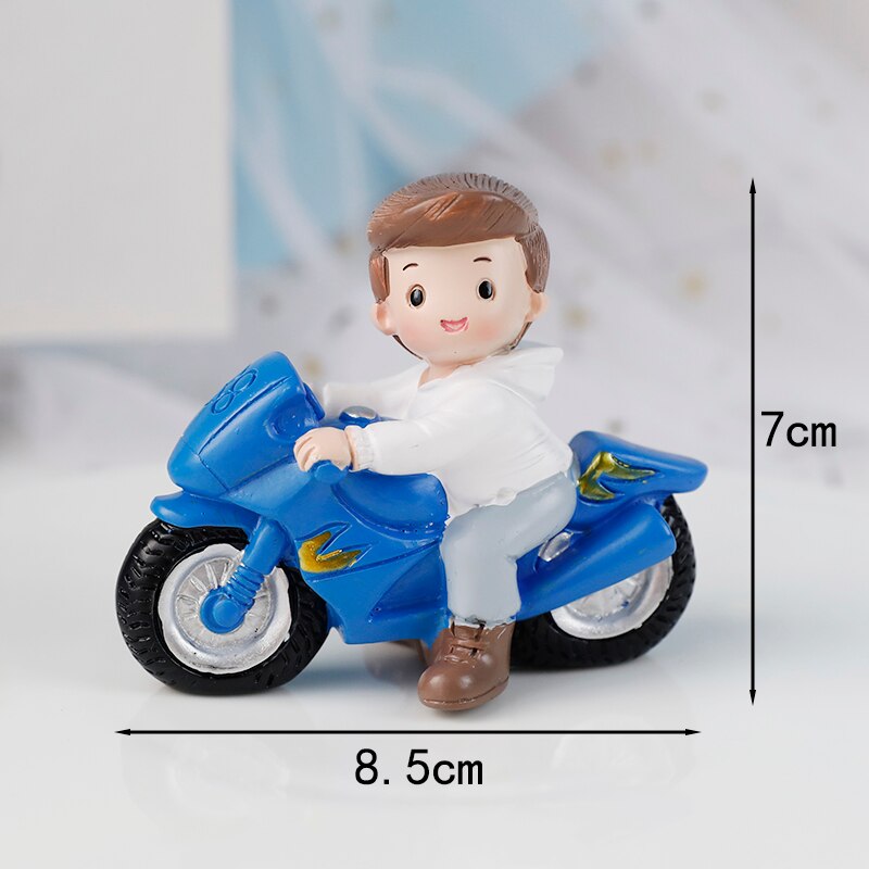 Motorcycle Boy Girl Cake Topper Used Birthday Party Decoration Supplies Rainbow Mushroom Tree Baby Shower Dessert Flags 