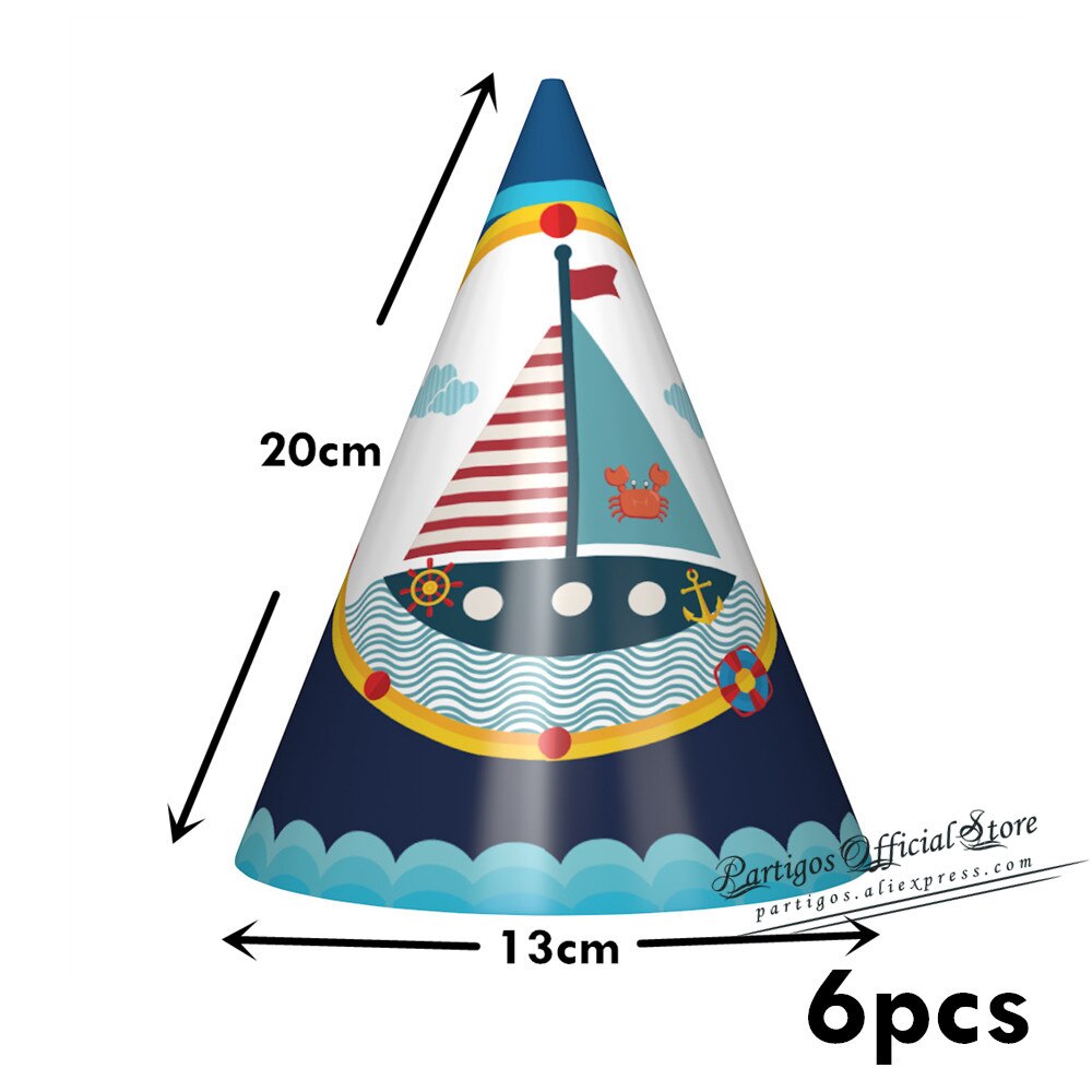 Nautical Theme Tableware Sets Kids Birthday Party Decorations Marine Blue Boat Paper Plates Cups sailboat Supplies 