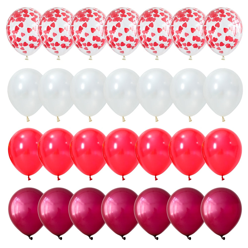 Pcs Inch Mix Red Pink Latex Balloons Heart Confetti Globos Wedding Destinations Valentine's Day Gifts Bride Party Supplies 