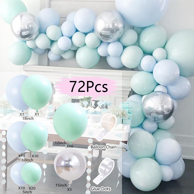 Pcs Balloons Arch Set Gray White Blue Yellow Balloon Garland Birthday Party Baby Baptism Shower Wedding Decoration Inflatable Decorations