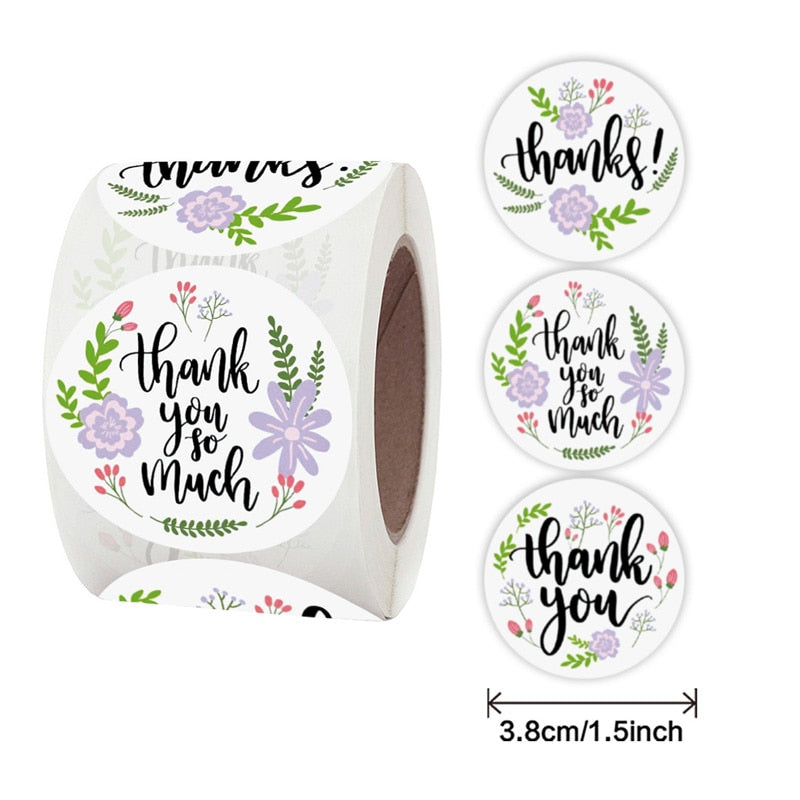 Pcs/Roll Gift Sealing Thank Label Sticker Round Inch Scrapbook Handmade Card Envelope Stickers 