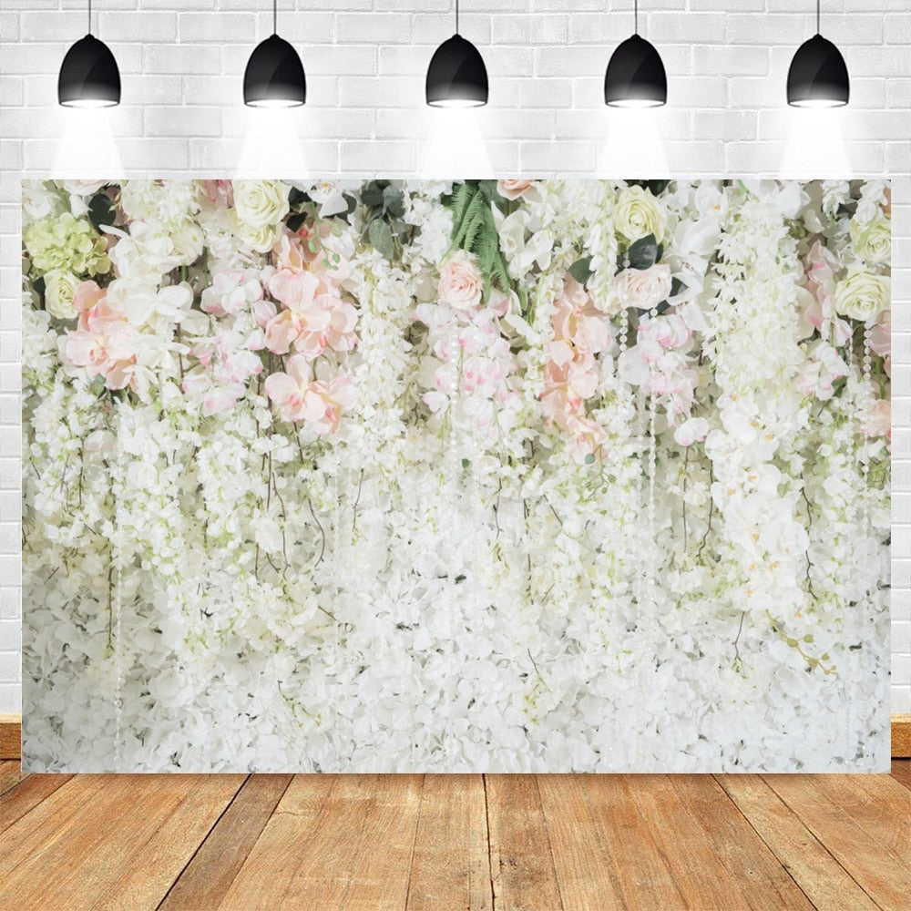 Wedding Scenes Floral Photography Backdrop Baby Birthday Bridal Shower Ceremony Decor Background Photo Shoot Banner Props 