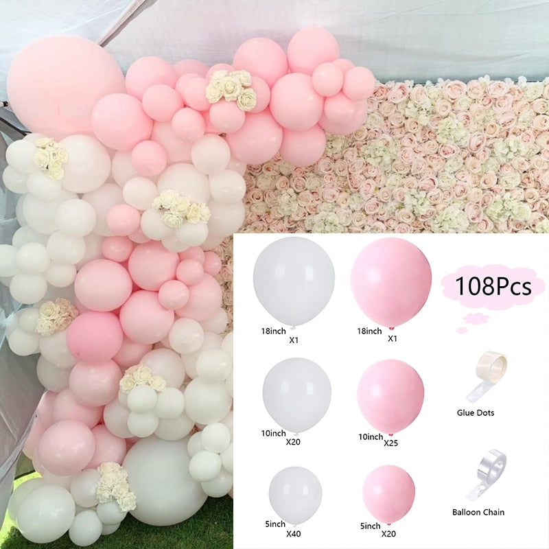 Pcs Macaron Balloons Arch Set Pink White Balloon Garland Wedding Baby Baptism Shower Birthday Party Decoration Inflatable Decorations