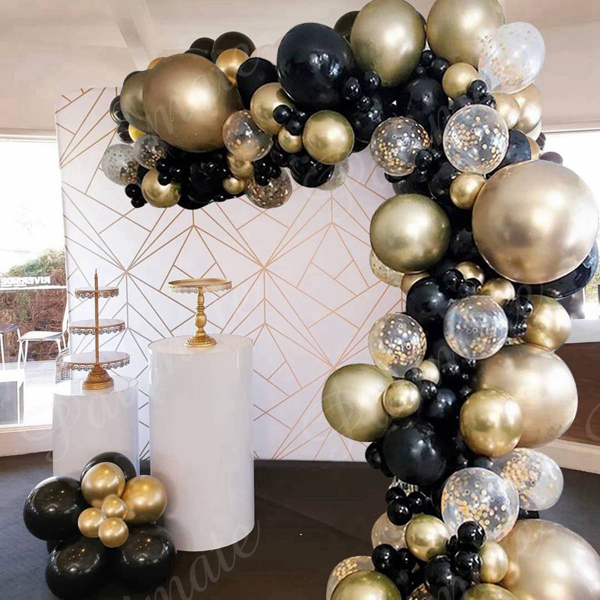 Black Gold Balloon Garland Arch Happy Birthday Party Decoration Kids Graduation Latex Baloon Wedding Decor Inflatable Decorations