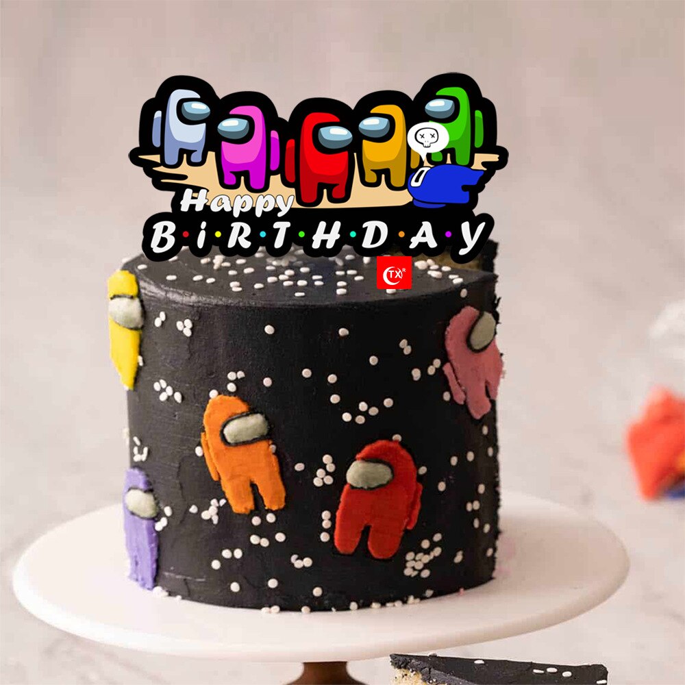 Planet Acrylic Happy Birthday Cake Toppers Transparent Astronaut Space Kids Party Cupcake Decorations 