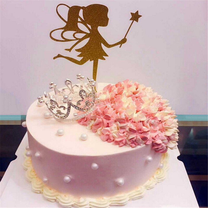 Mini Crown Cake Top Hat Romantic Pearl Wreath Happy Birthday Children's Hair Accessories Wedding Decoration Gift Party 