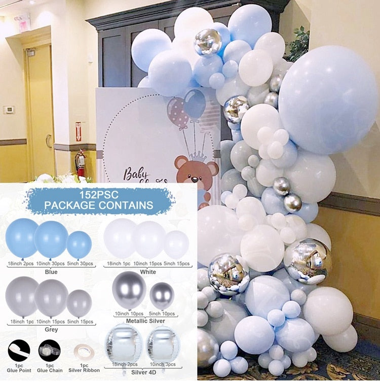 Blue Macaron Balloon Garland Arch Kit Birthday Party Decor Foil Latex Ballon Wedding Baby Shower Kids Baloon Inflatable Decorations