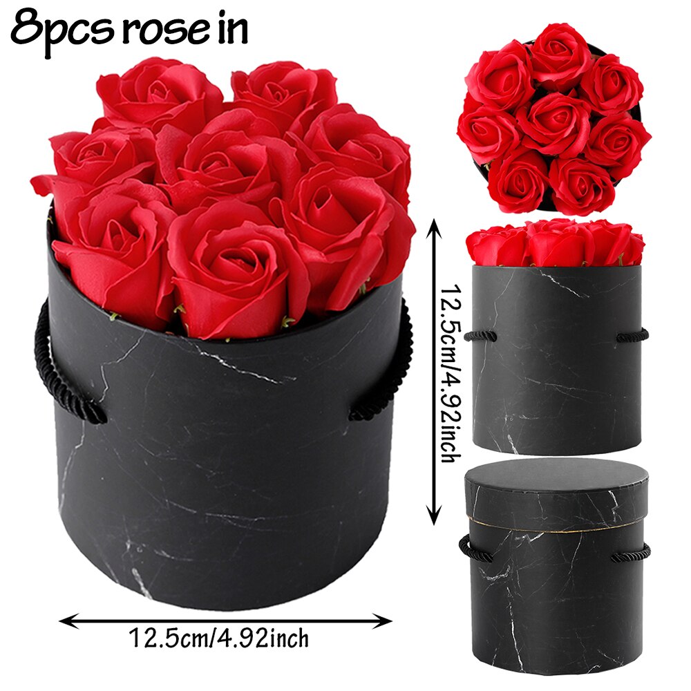 Pcs Valentines Day Gifts Soap Rose Box Artificial Flowers Bridal Bouquet Wedding Party Decorations Anniversary Presents 