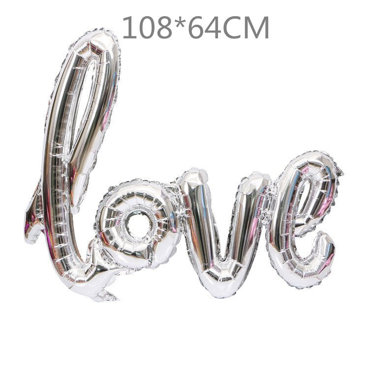 18inch Round White Gold Glitter Print Mr&Mrs LOVE foil Balloons bride to be marriage Wedding Decor Valentine's Day Supplies PartyDecorHQ