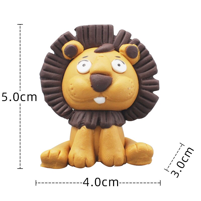 Jungle Theme Animals Decoration Cake Birthday Party Lion Rabbit Zoo Forest Figures Deco Kids Baby Festival Favors Gift 