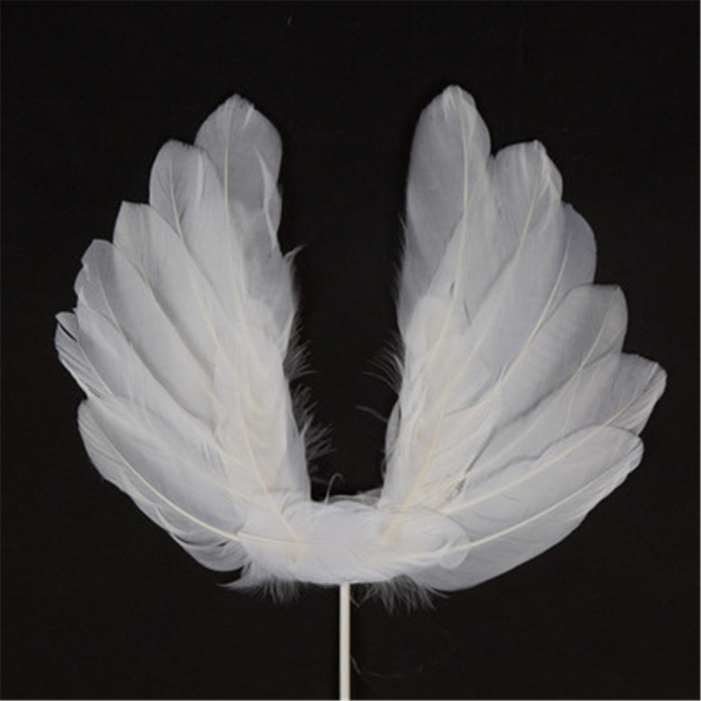 pcs White Pink Angel Feather Wing Flag Cake Toppers Wedding Birthday Party Baking Dessert Top Decoration Supplies 