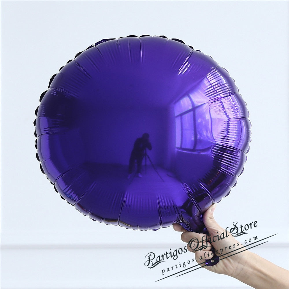 10pcs 18inch Metallic Pure Round  Foil Balloon Wedding Decoration Birthday Party Helium Macaron balloon All Round Palloon Album PartyDecorHQ