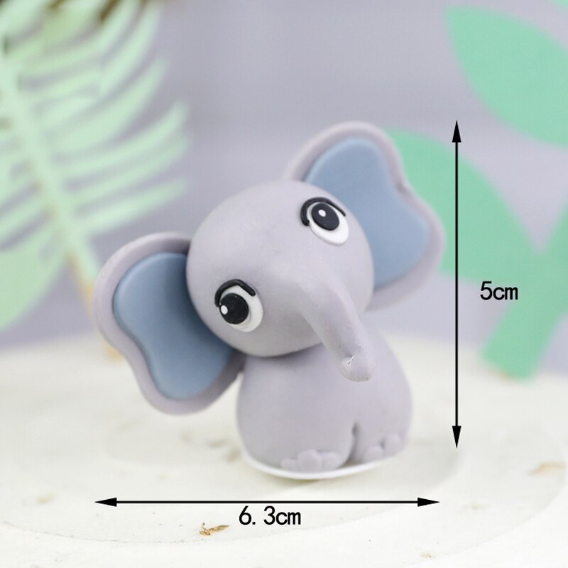 Jungle Safari Animals Birthday Party Cake Topper Soft pottery Panda Tiger Elephant oh baby year Decoration Supplies Gift 