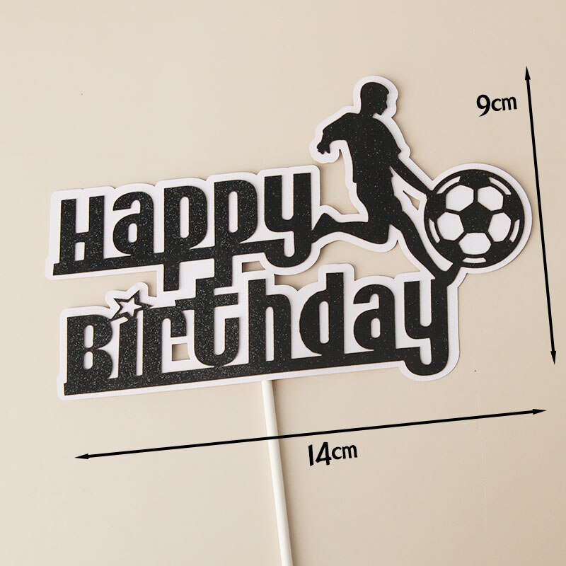 Football Basketball Theme Cake Topper Lovely Boy Soccer Ornaments Kid Birthday Happy Baking Cakes Decoration Supplies Flags 