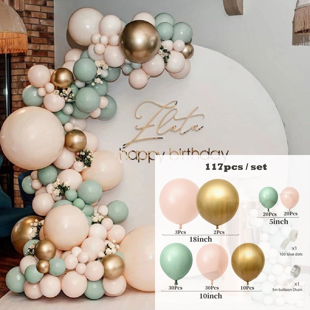 Macaron Latex Balloons set Garland Arch Kit Gold Ballon Wedding collection Birthday Party Decor decoration baloon Inflatable Decorations