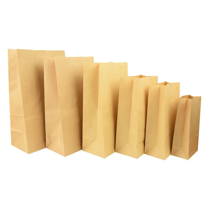 pcs Fine Kraft Paper Bag Gift Biscuit Candy Food Cookie Bread Seen Snack Baking Environmentally Dry Packaging Bags 