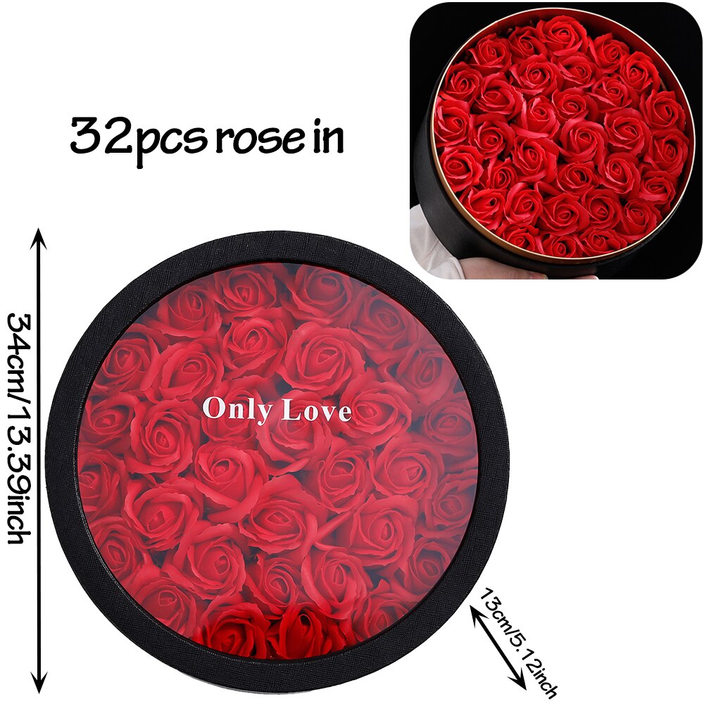 Pcs Valentines Day Gifts Soap Rose Box Artificial Flowers Bridal Bouquet Wedding Party Decorations Anniversary Presents 