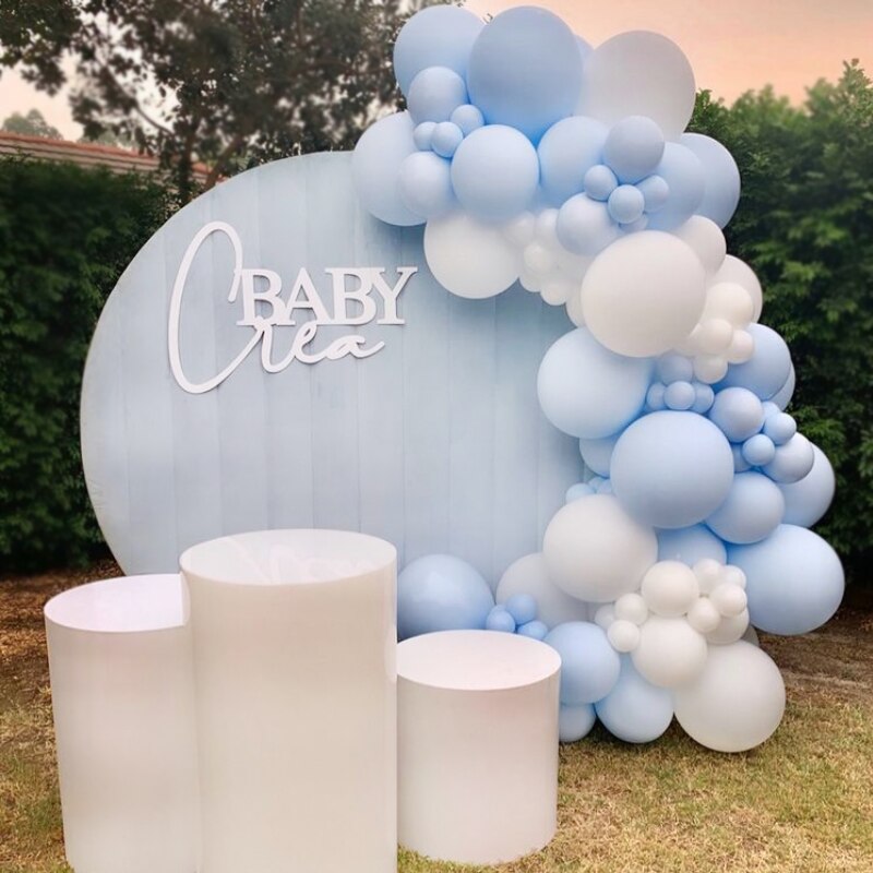 Latex Balloons Arch Set Blue White Balloon Garland Birthday Party Baby Baptism Shower Wedding Anniversary Decoration Inflatable Decorations