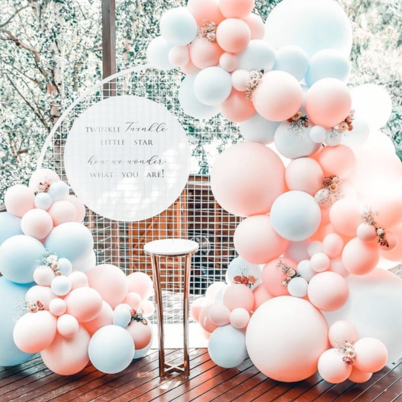 Pcs Balloon Arch Set Pink Blue White Garland Baby Baptism Shower Wedding Birthday Theme Party Balloons Decoration Inflatable Decorations