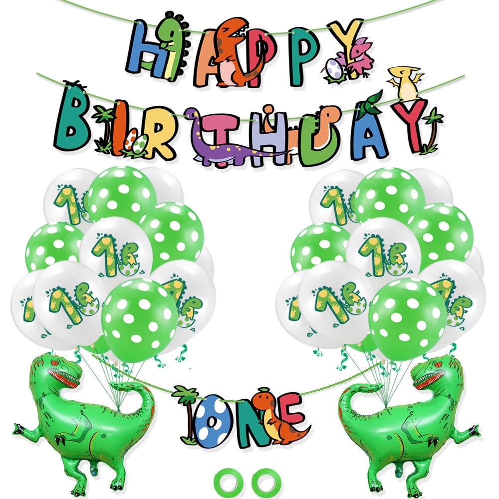 Dinosaur Theme Party Balloon Set Happy Birthday Banner Foil Balloons Boy Girl st Decoration 