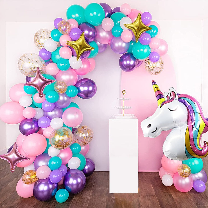 pcs Unicorn Balloon DIY Arch Garland Kit Wedding Baby Shower Girls Birthday Party Supplies Decorations Inflatable