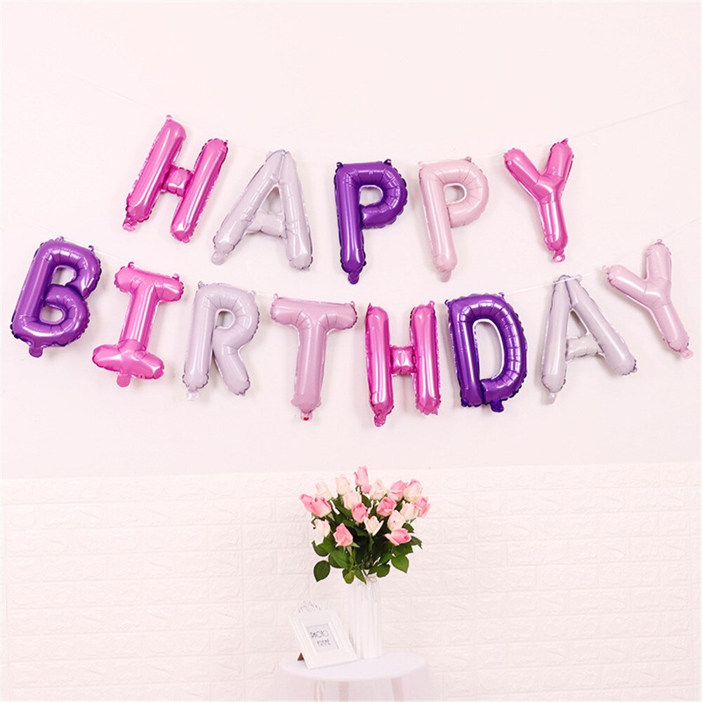 Happy Birthday Decoration Balloons Rose Gold Letter Foil Ballons love Banner Party Decor Globos Balony Anniversa 