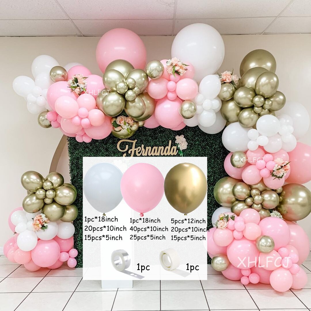 pcs Pink white Gold Balloon Garland Arch Kit Wedding Birthday Party Background Decoration Balloons Baby Shower Globos Inflatable Decorations