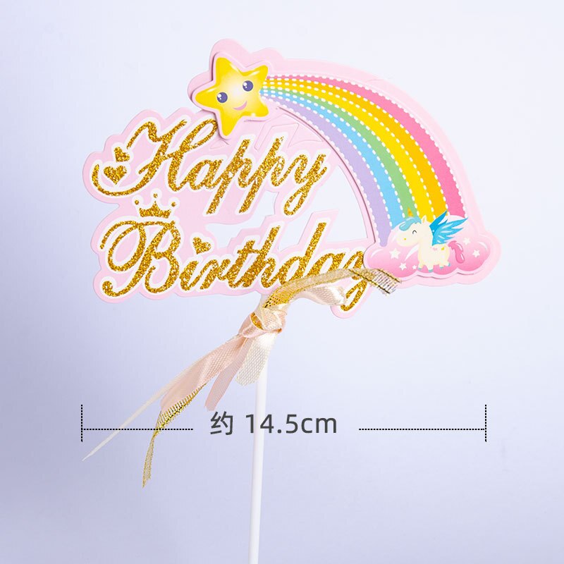 Mini Cute Rainbow Cake Topper Unicorn Brithday Party Supplies Gift Rainbow Cake Topper Decor 1st Girl Birthday Cake Decor PartyDecorHQ