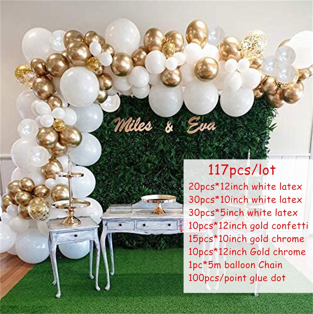 Balloons Garland Arch Kit Blue White Latex Wedding Decor Baby Shower Birthday Party Backgound Globos Supplies Inflatable Decorations