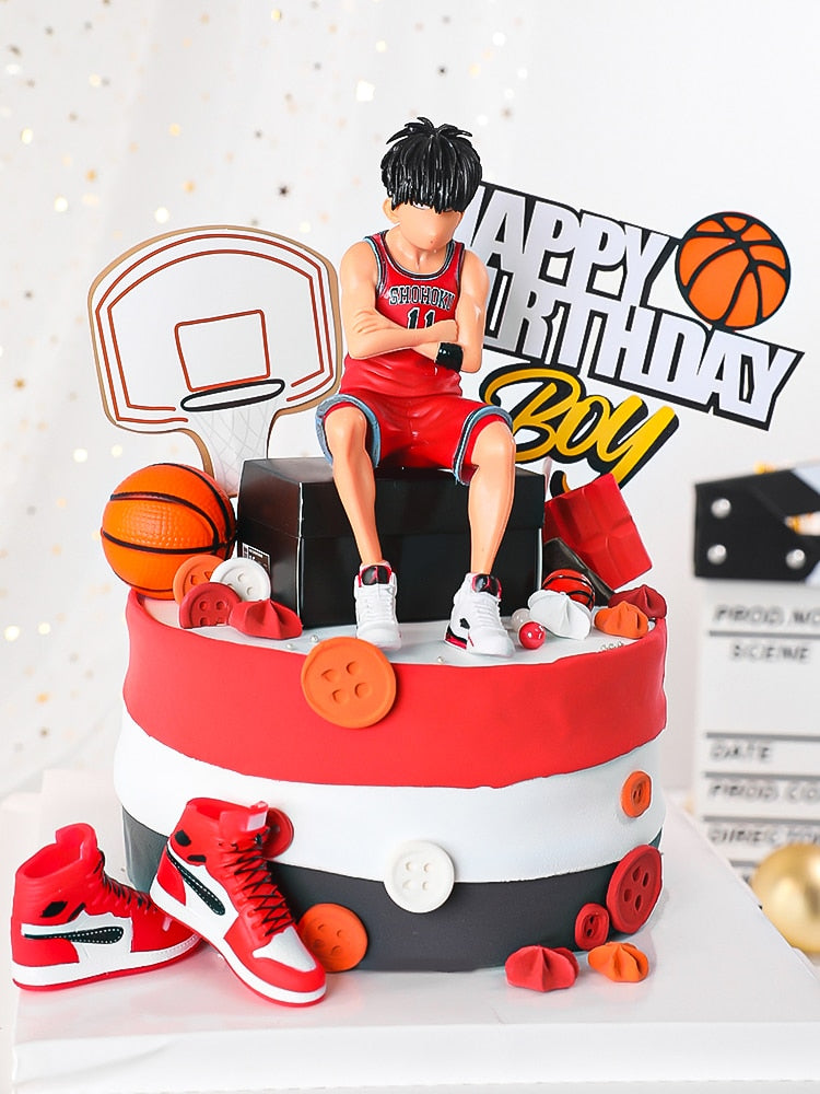 Basketball Theme Cupcake Topper Boy Happy Birthday Party Cake Baking Decoration Supplies gift 