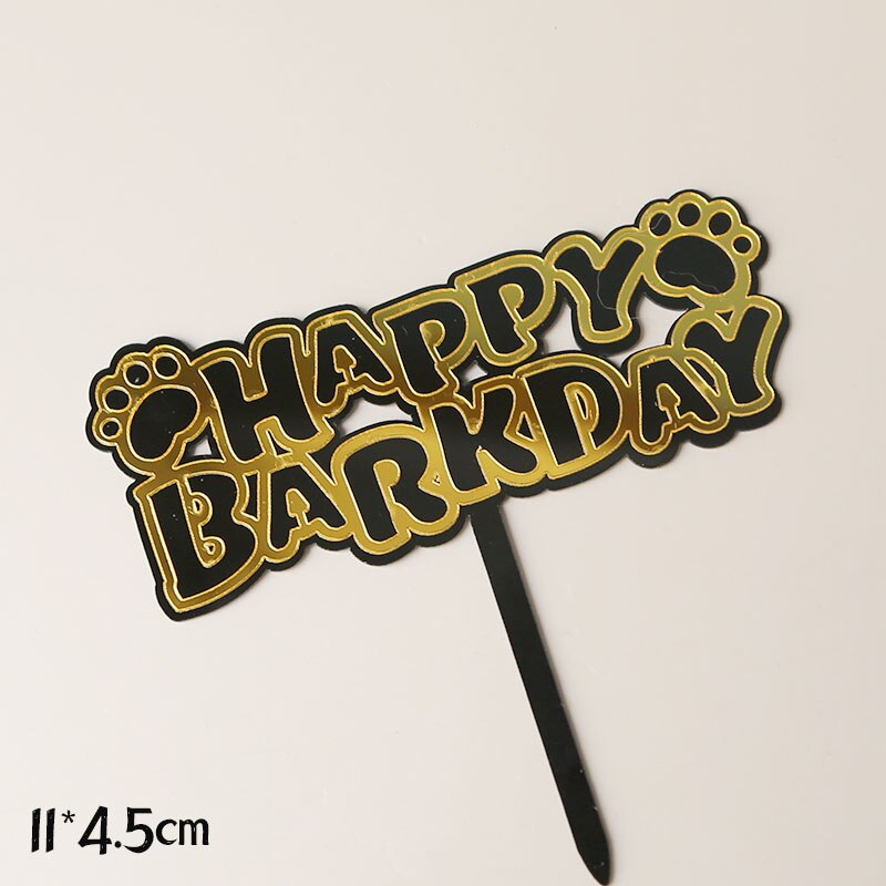 Acrylic Happy Birthday Cake Topper Husky dog Flags Crown Stars Decoration Lovely Cartoon puppy Baby Kid Party Cakes Gifts 