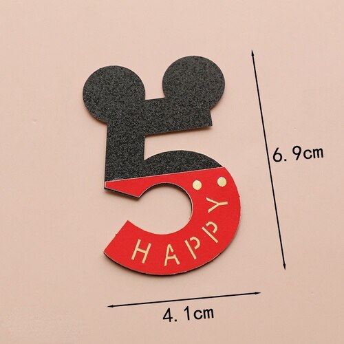 Creative Baby Happy Birthday Cute Mice Ear Number Cake Topper for Kids Birthday Party Cake Decorating Supplies Baby Shower PartyDecorHQ