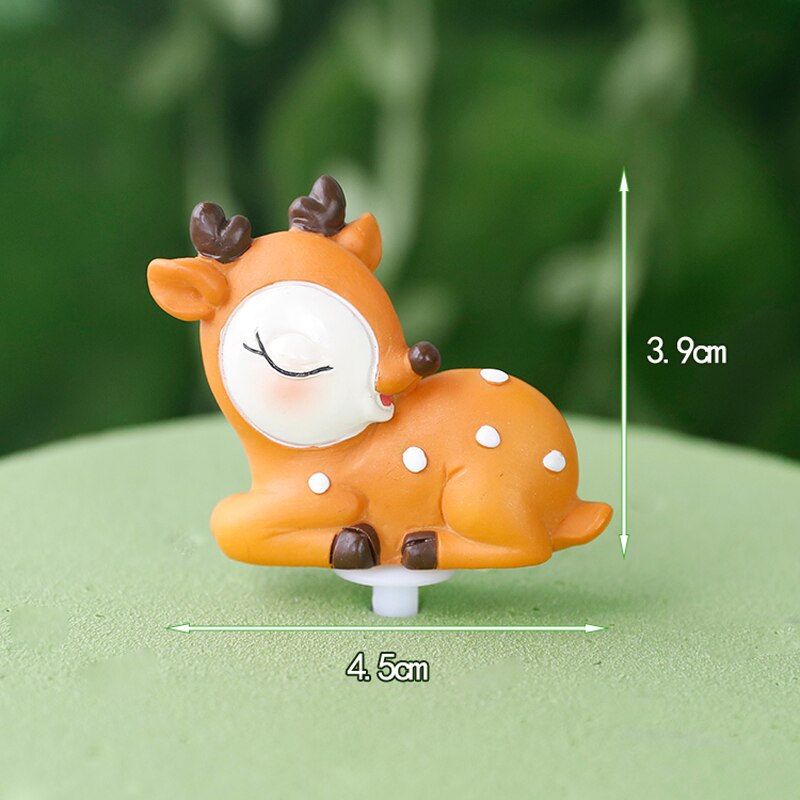 Lovely deer Baby Cake Toppers Cartoon Animal Forest Kid`s Birthday Party Decoration Deer Trees Cupcake Cakes Baking 