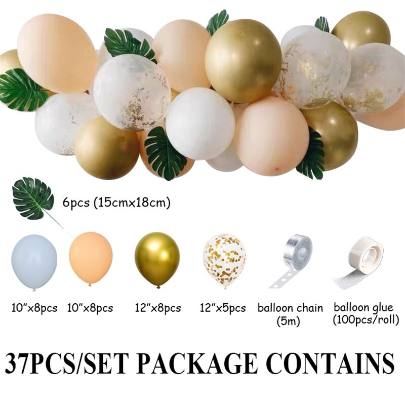 Set pcs Avocado Green Mix Gold Confetti Balloons Garland Monstera Leaf Country Wedding Party Decorations Balloon Arch Inflatable