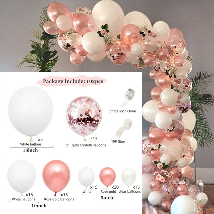 Macaron Balloon Garland Arch Kit Wedding Birthday Party Decoration Home Baby Shower Rose Gold Confetti Latex Balloons 