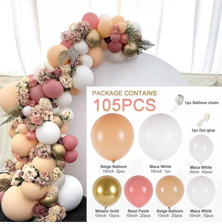 Macaron Pink Balloon Garland Arch Kit Wedding Birthday Party Decoration Kids Globos Rose Gold Confetti Latex Ballon Baby Shower Inflatable Decorations