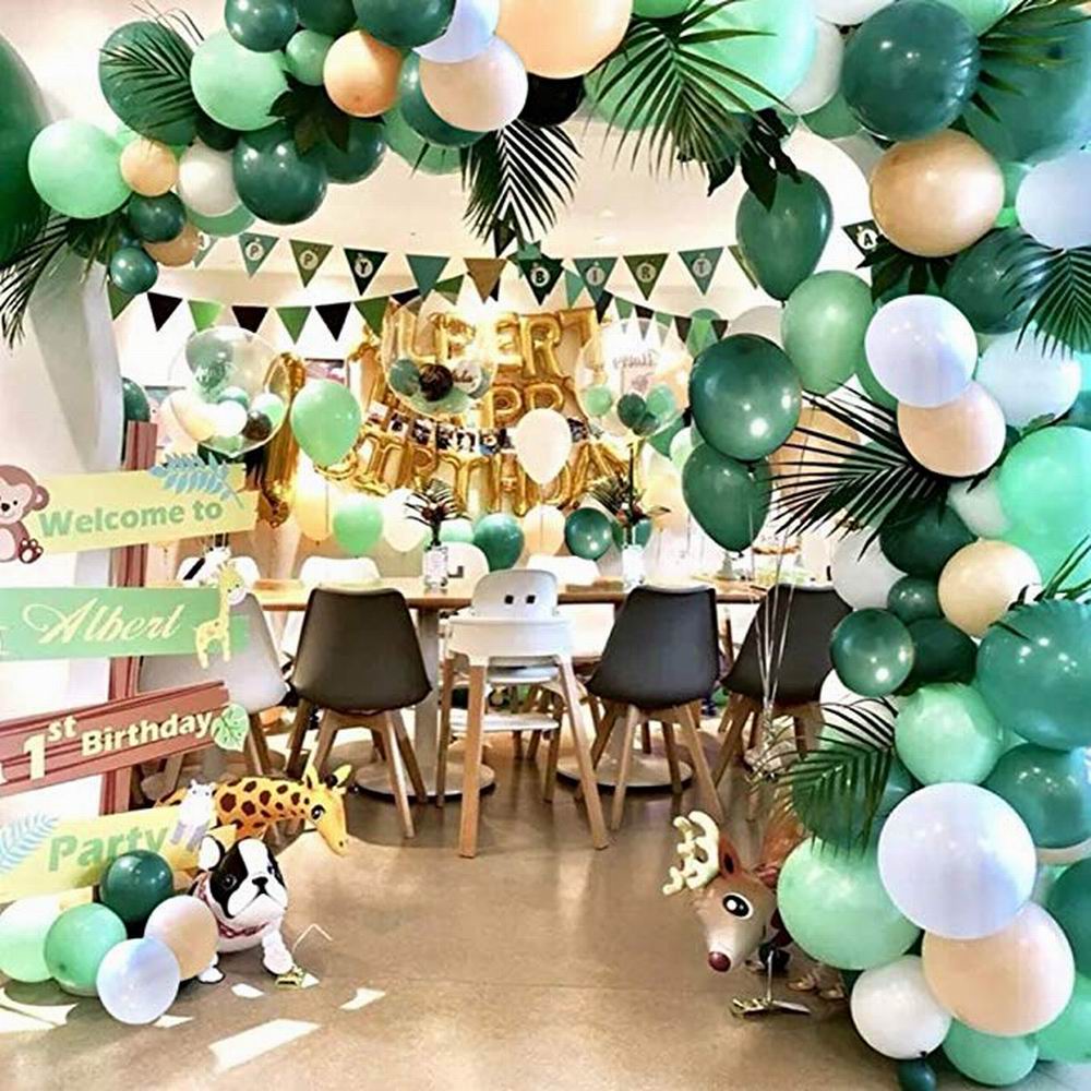 Summer Tropical Hawaii Island Party Balloons Garland kit,Hawaii Monstera Leaves Birthday Supplies,Blue Pink Balloon arch Inflatable Decorations