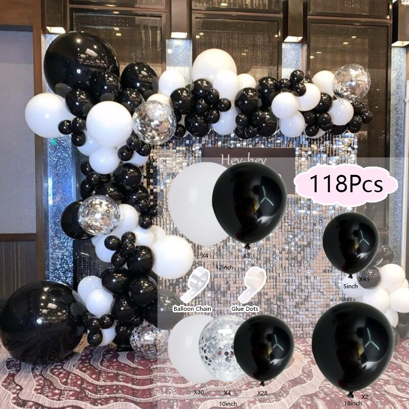 Balloon Arch Set Pink Blue White Confetti Garland Wedding Baby Baptism Shower Birthday Party Balloons Decoration Inflatable Decorations