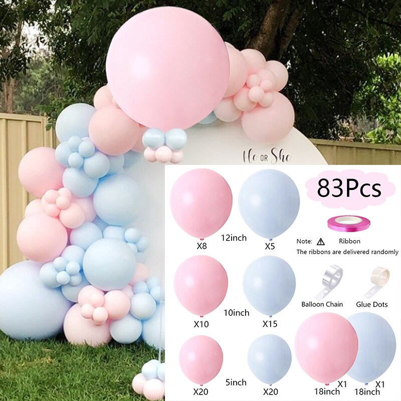 Balloons Arch Set Blue Pink Balloon Garland Birthday Kit Baby Baptism Shower Party Wedding Decoration Inflatable Decorations